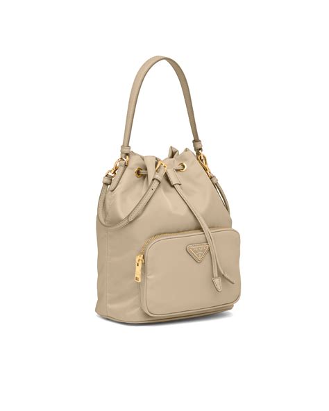 prada bucket bag 1bh038|Desert Beige Prada Duet Re.